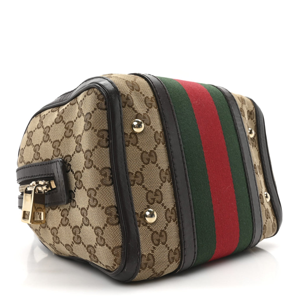Monogram Vintage Web Small Boston Dark Brown