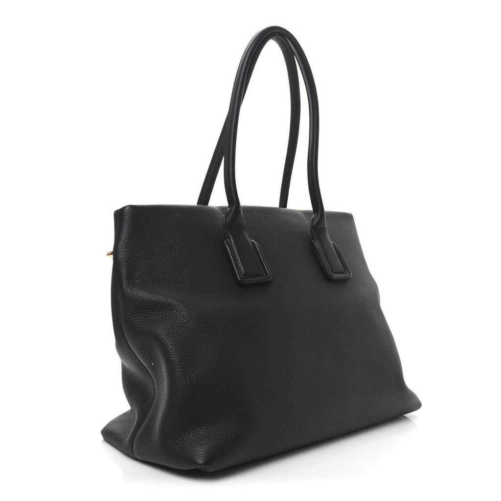 Grained Calfskin Saint Germain Tote Black