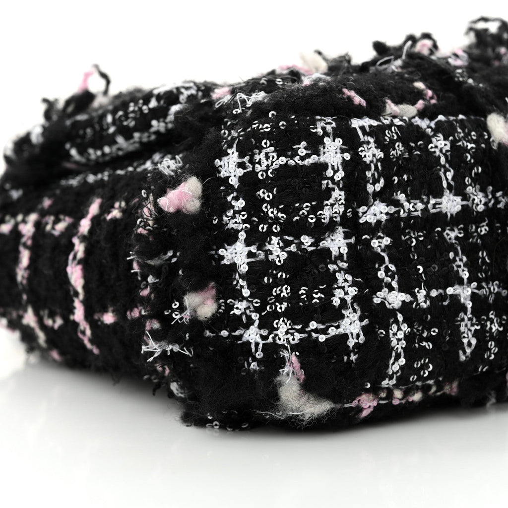 Tweed Sequin Quilted Medium Chanel 19 Flap Black Multicolor