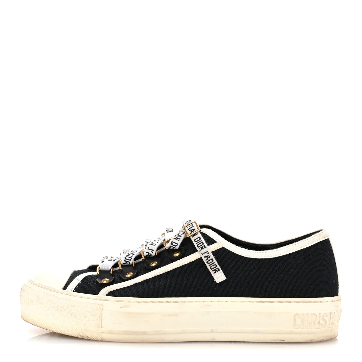 Canvas Walk'N'Dior Low Top Sneakers 36.5 Black