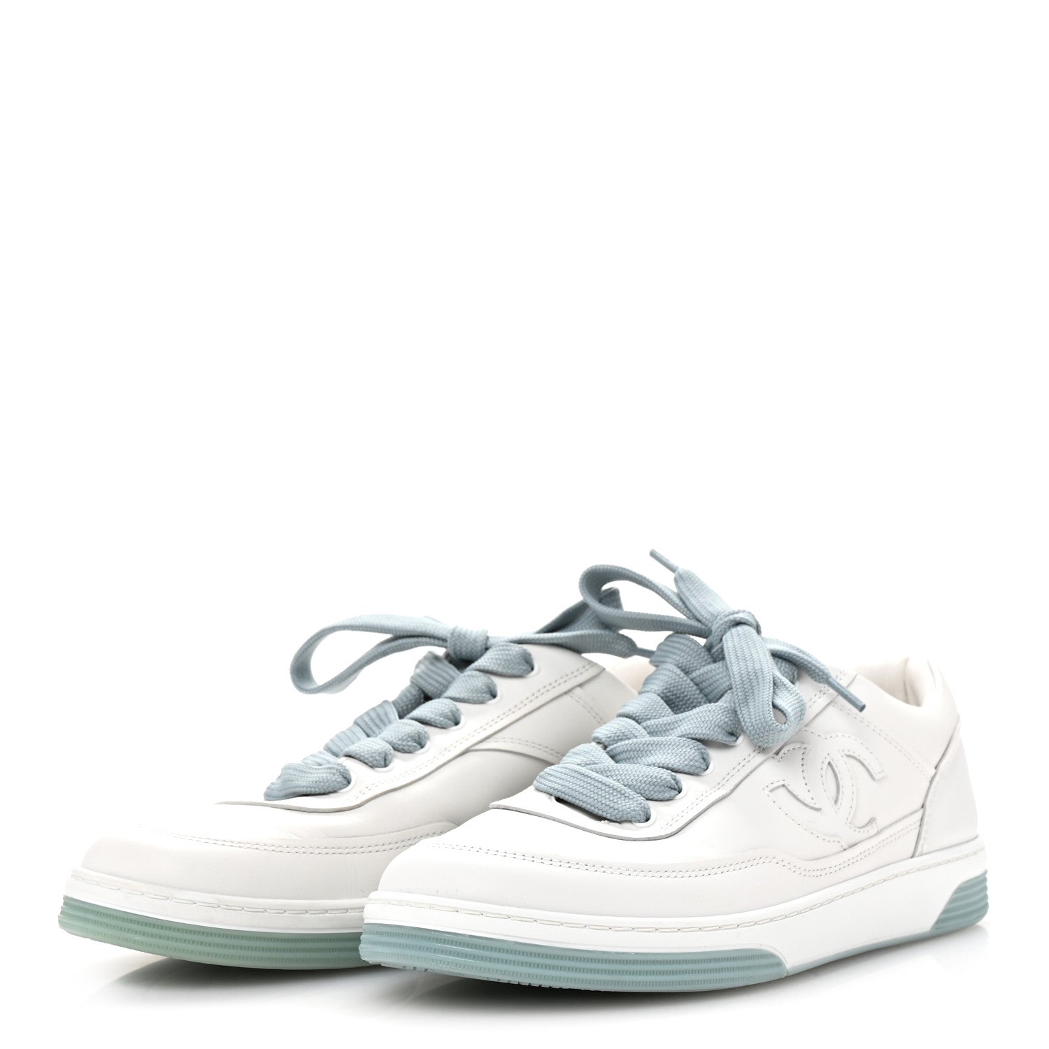 Calfskin CC Womens Sneakers 37.5 White