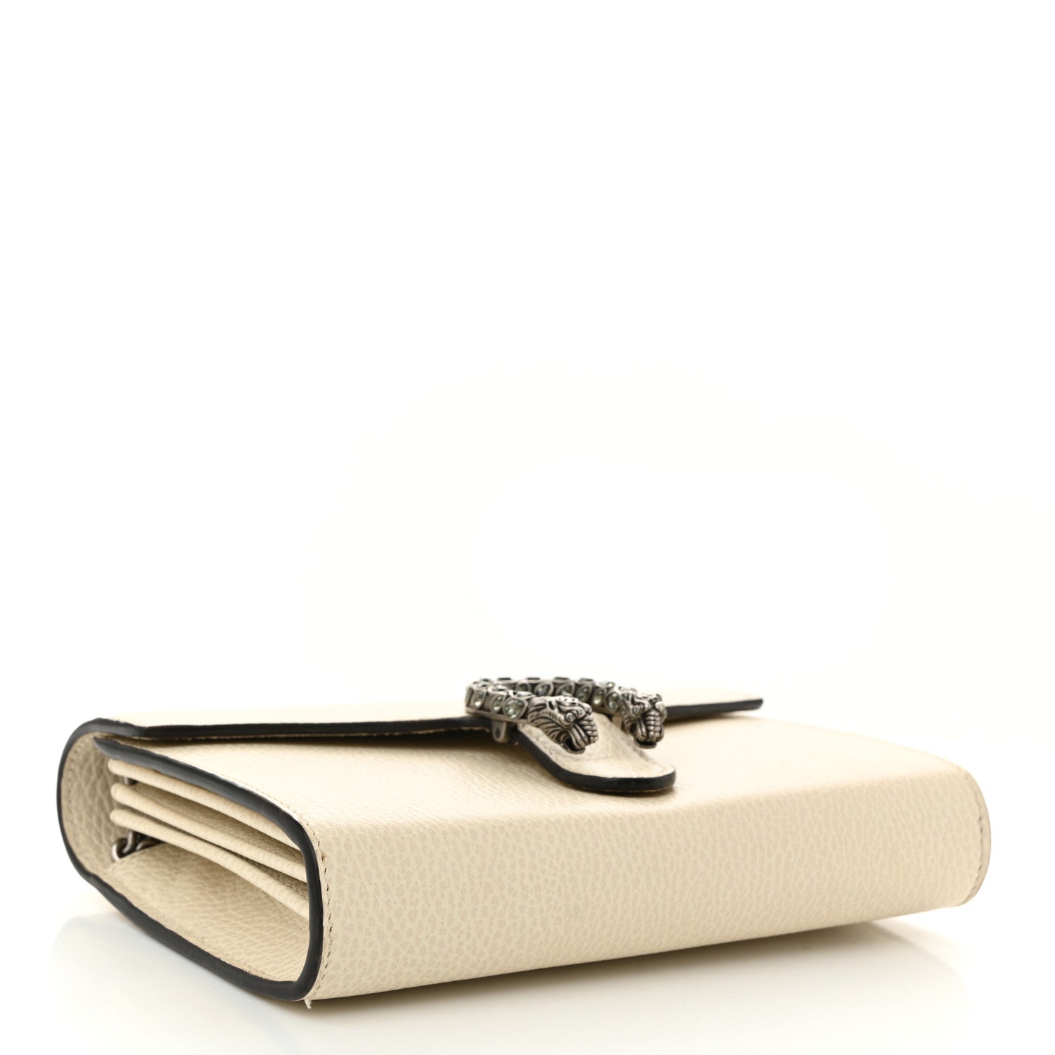 Dollar Calfskin Mini Dionysus Chain Wallet Mystic White