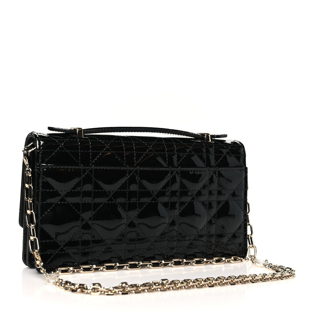 Patent Cannage Mini My Dior Bag Black