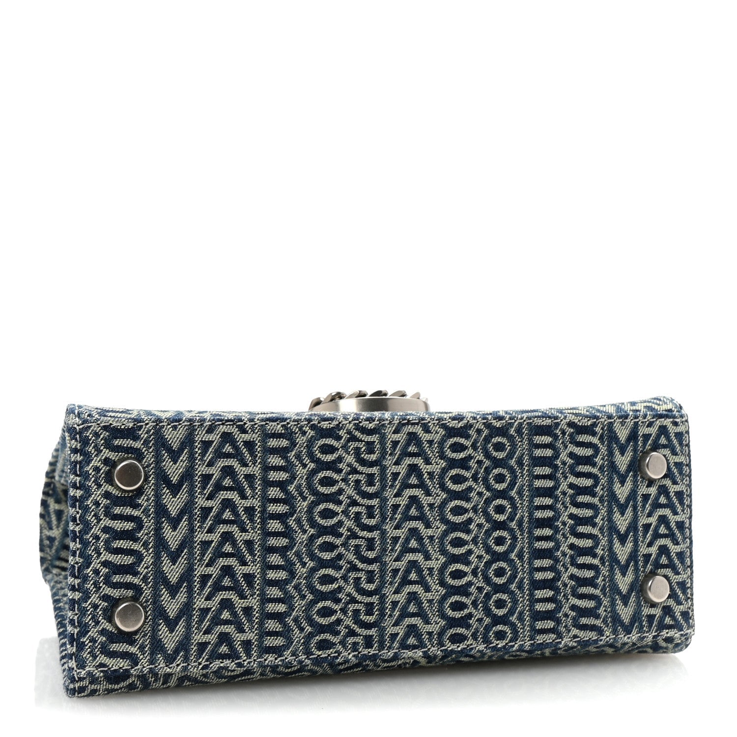 Sun Faded Denim Monogram The St Marc Mini Top Handle Bag Blue