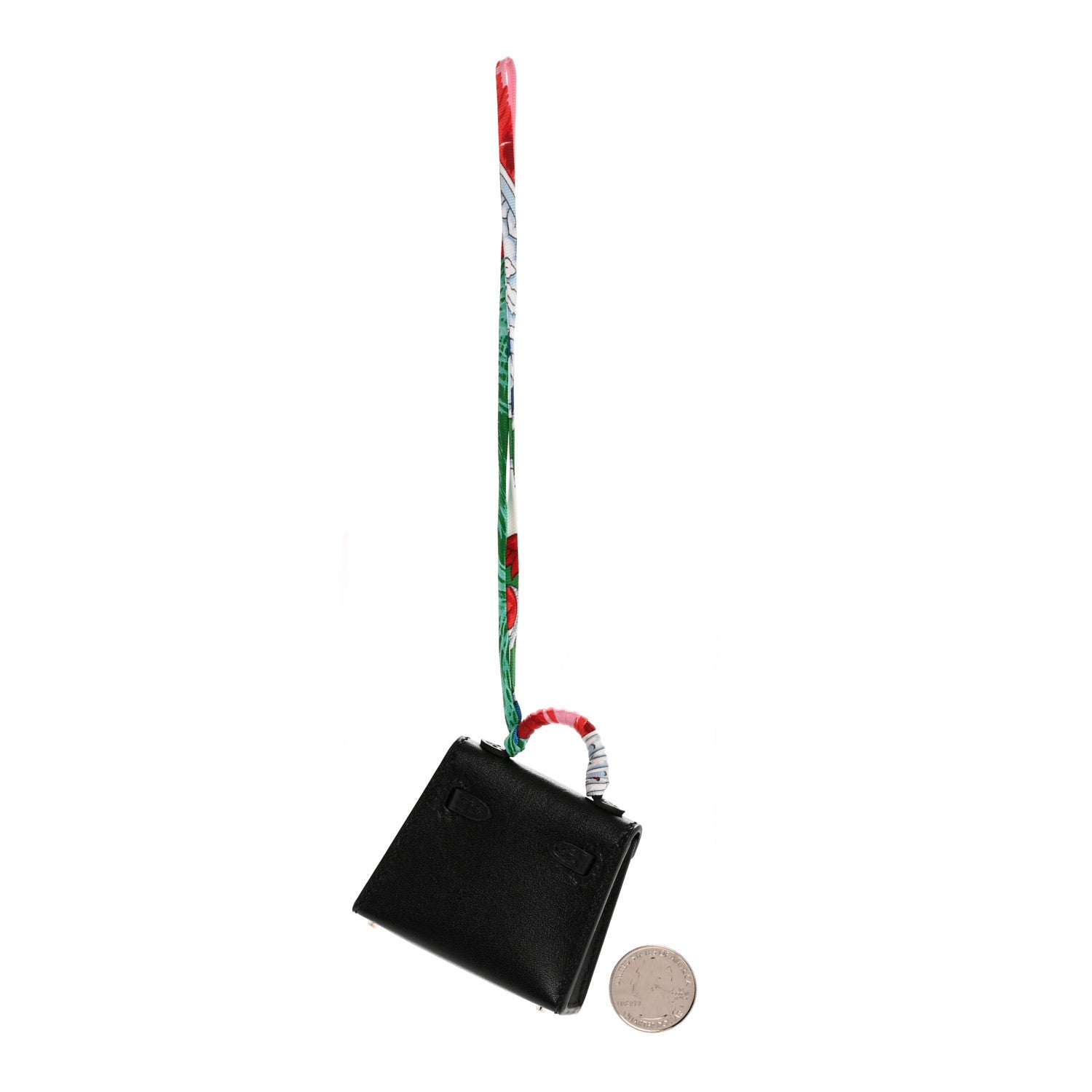 Tadelakt Mini Kelly Twilly Bag Charm Black