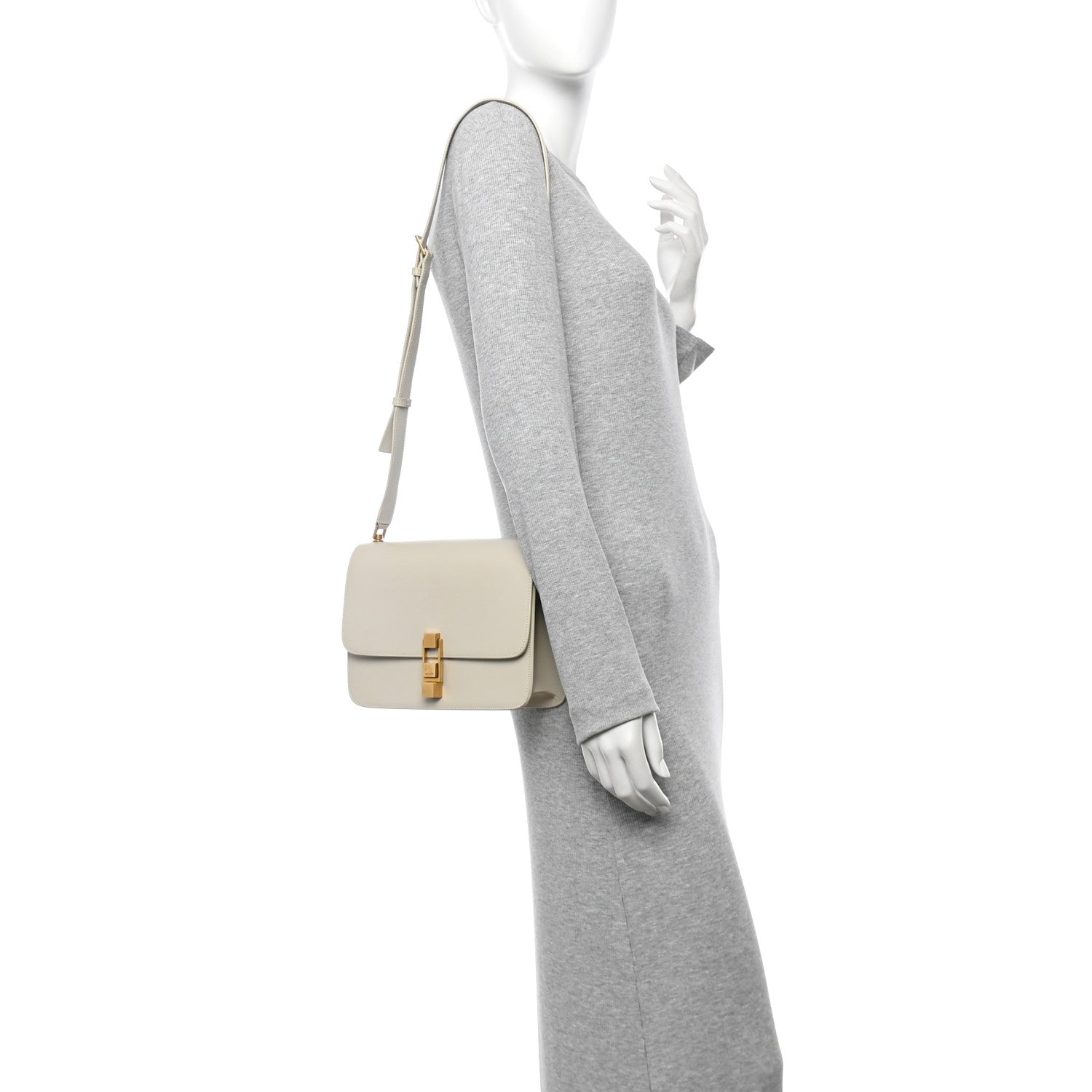 Smooth Calfskin Le Carre Satchel Dark Beige