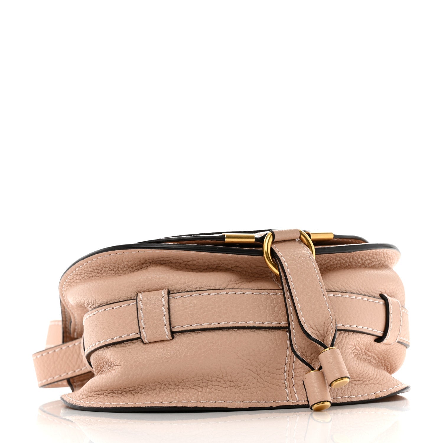 Grained Calfskin Small Marcie Saddle Bag Blush Nude