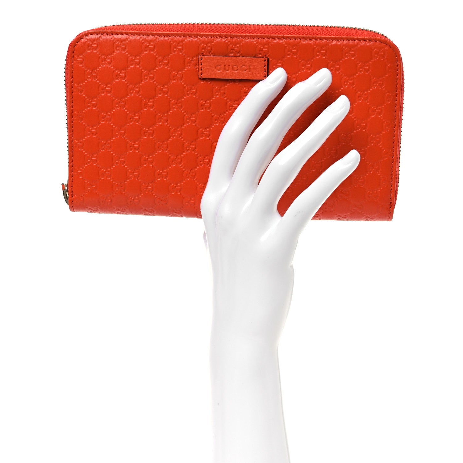 Microguccissima Zip Around Wallet Sun Orange