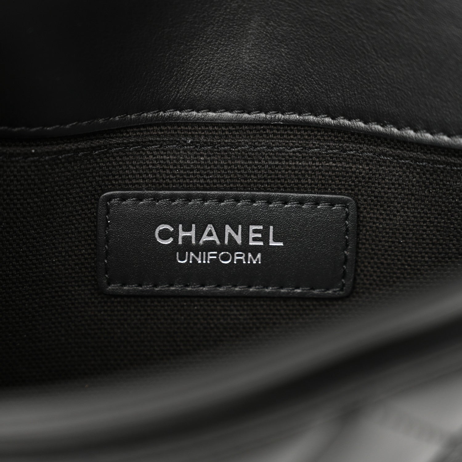Calfskin Quilted CC Uniform Flap Belt Bag Black