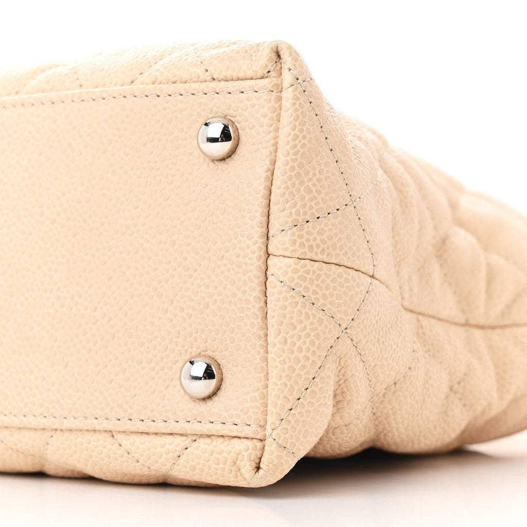 Caviar Quilted French Riviera Hobo Beige