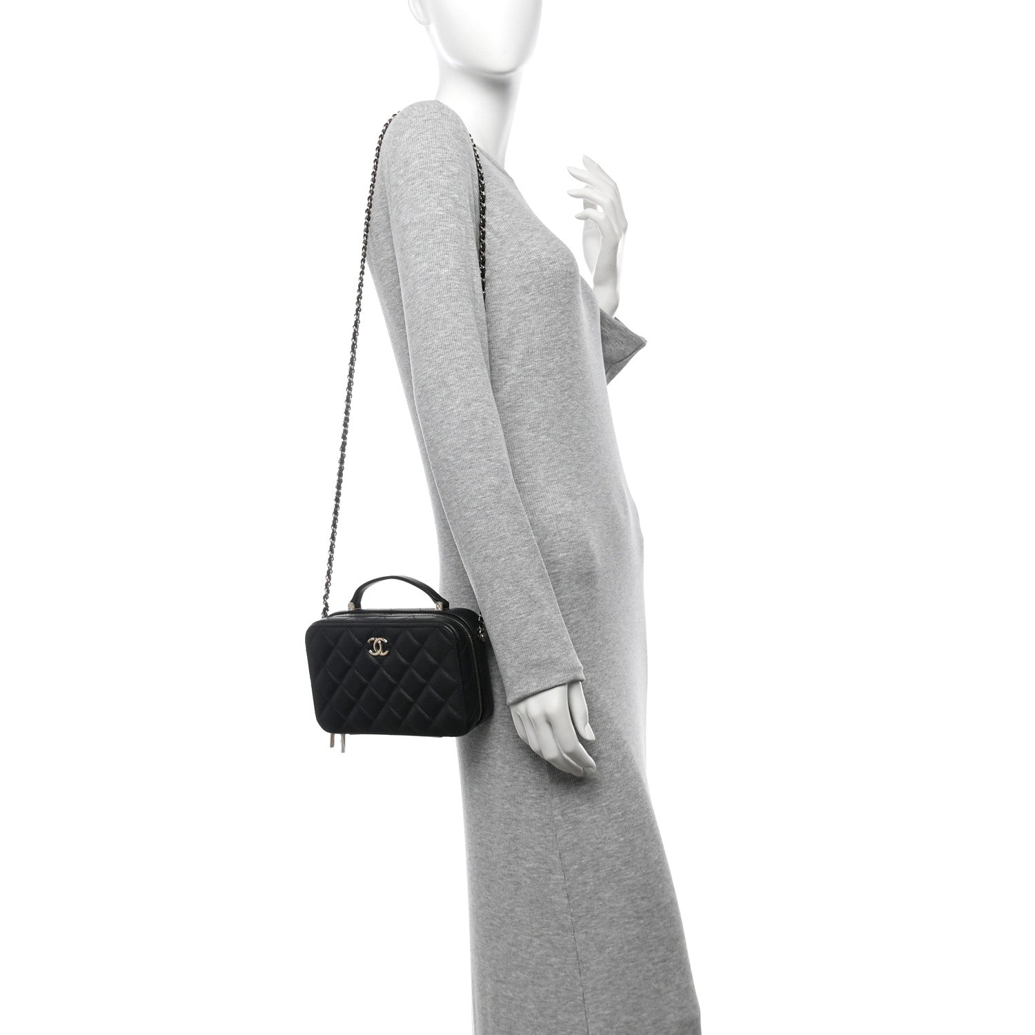 Caviar Quilted Vanity Case Black