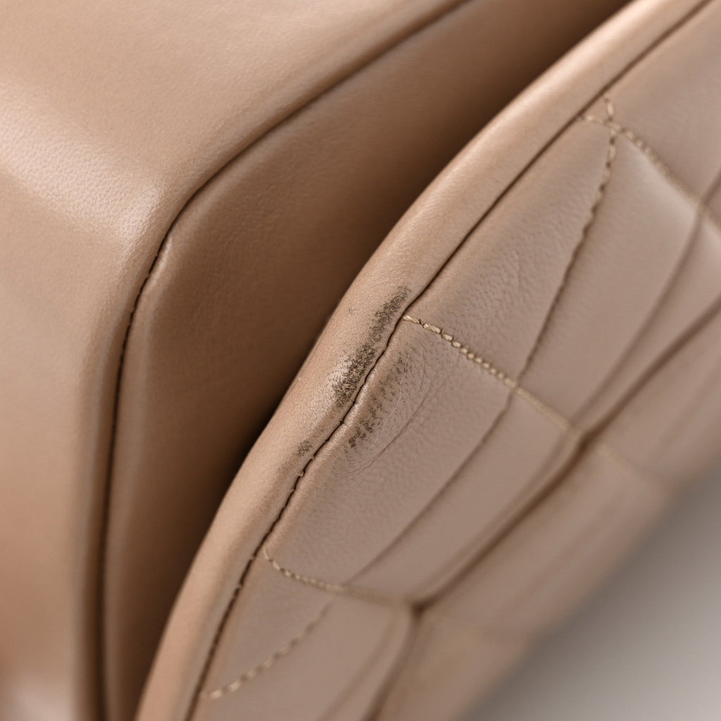 Lambskin Quilted Medium Trendy CC Flap Dual Handle Bag Beige