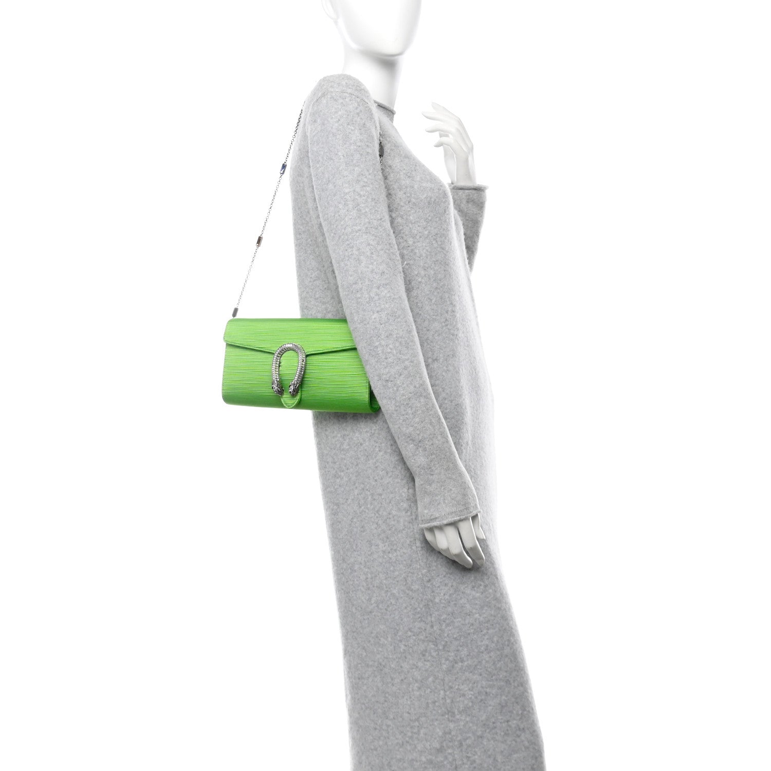 Grosgrain Satin Small Dionysus Shoulder Bag Lime