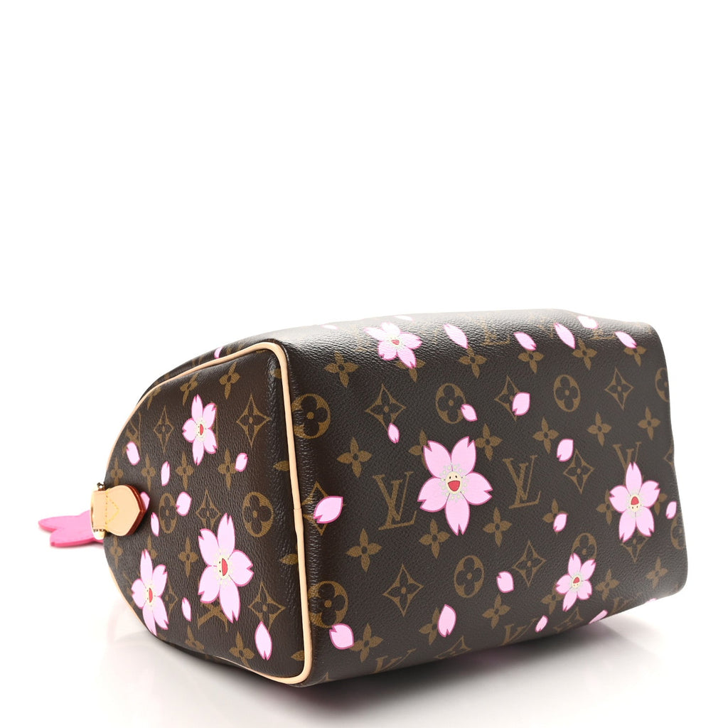 LV X TM Monogram Cherry Blossom Speedy Bandouliere 25 Sakura Brown