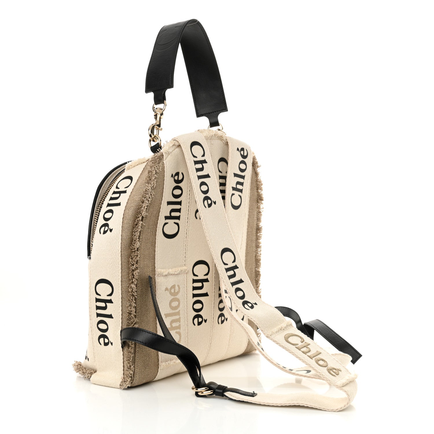 Canvas Logo Embroidered Woody Backpack Sand