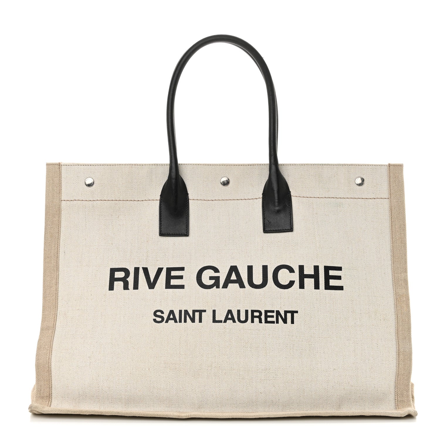 Linen Calfskin Rive Gauche Tote Optic White