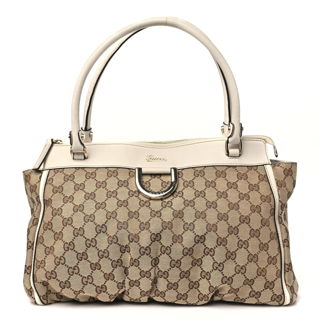 Monogram D Gold Ring Tote White