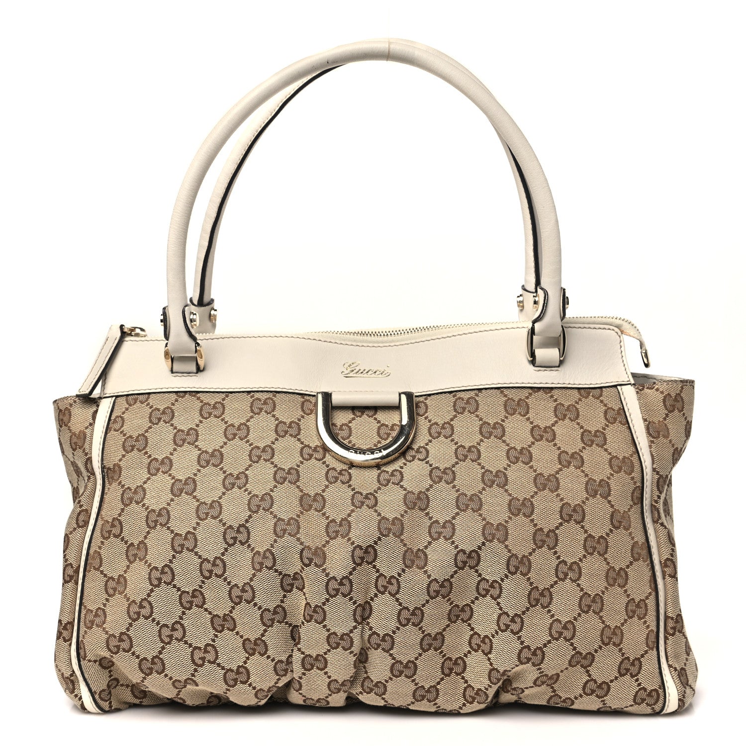 Monogram D Gold Ring Tote White