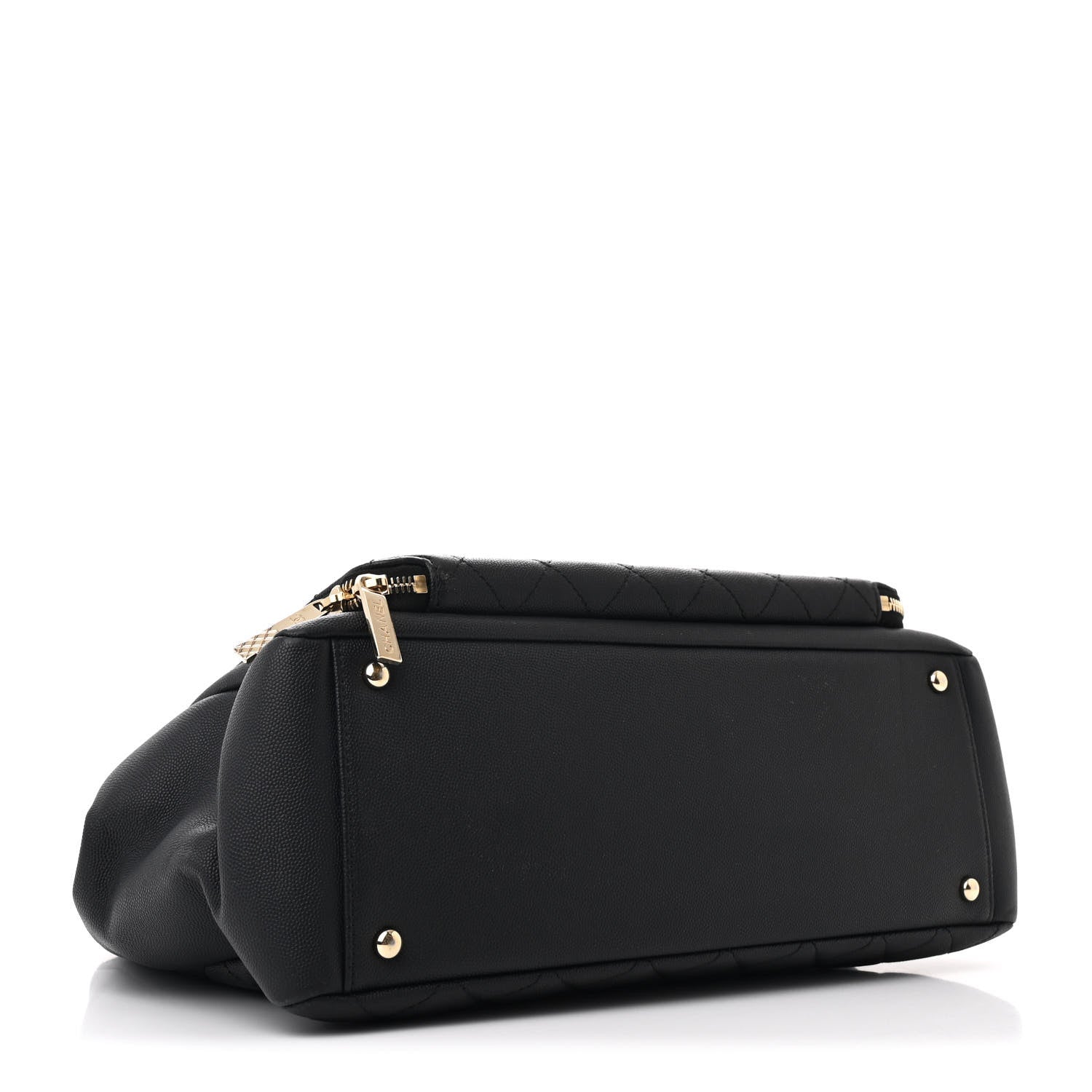 Caviar Quilted Large Business Affinity Shopping Bag Black