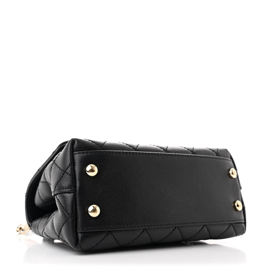 Caviar Quilted Extra Mini Coco Handle Flap Black