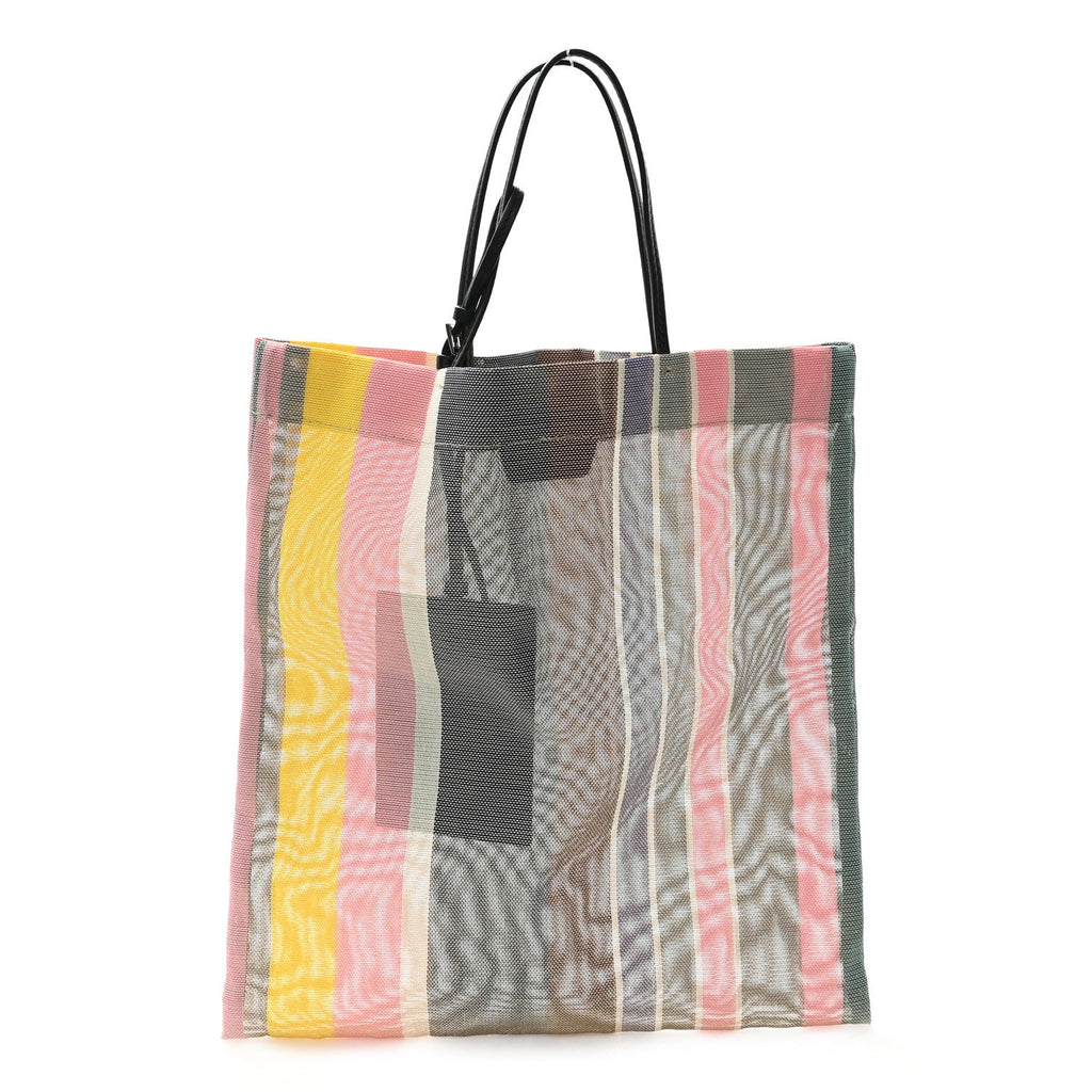 Mesh Saddle Calfskin Barn Mini Tote Bag Multicolor