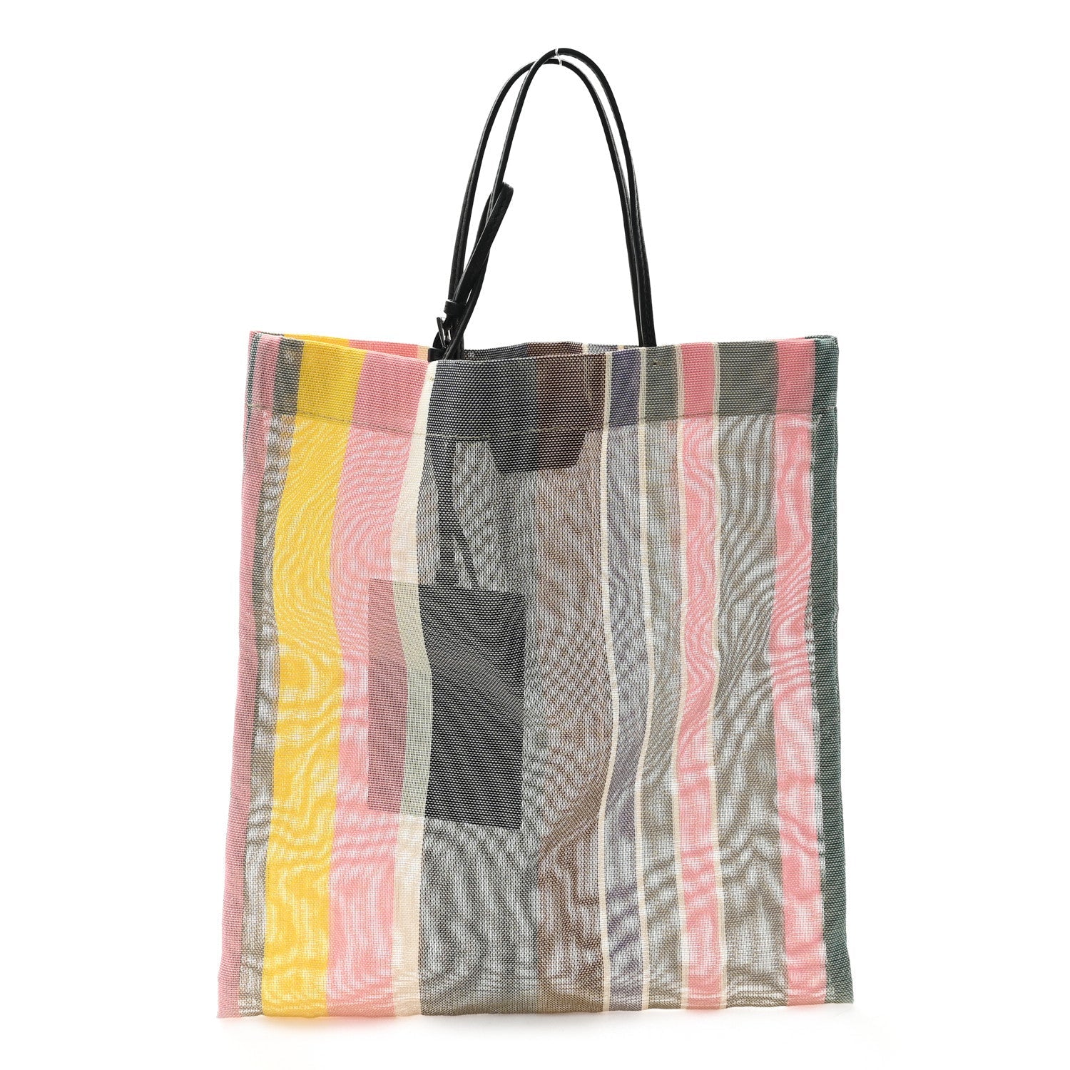 Mesh Saddle Calfskin Barn Mini Tote Bag Multicolor