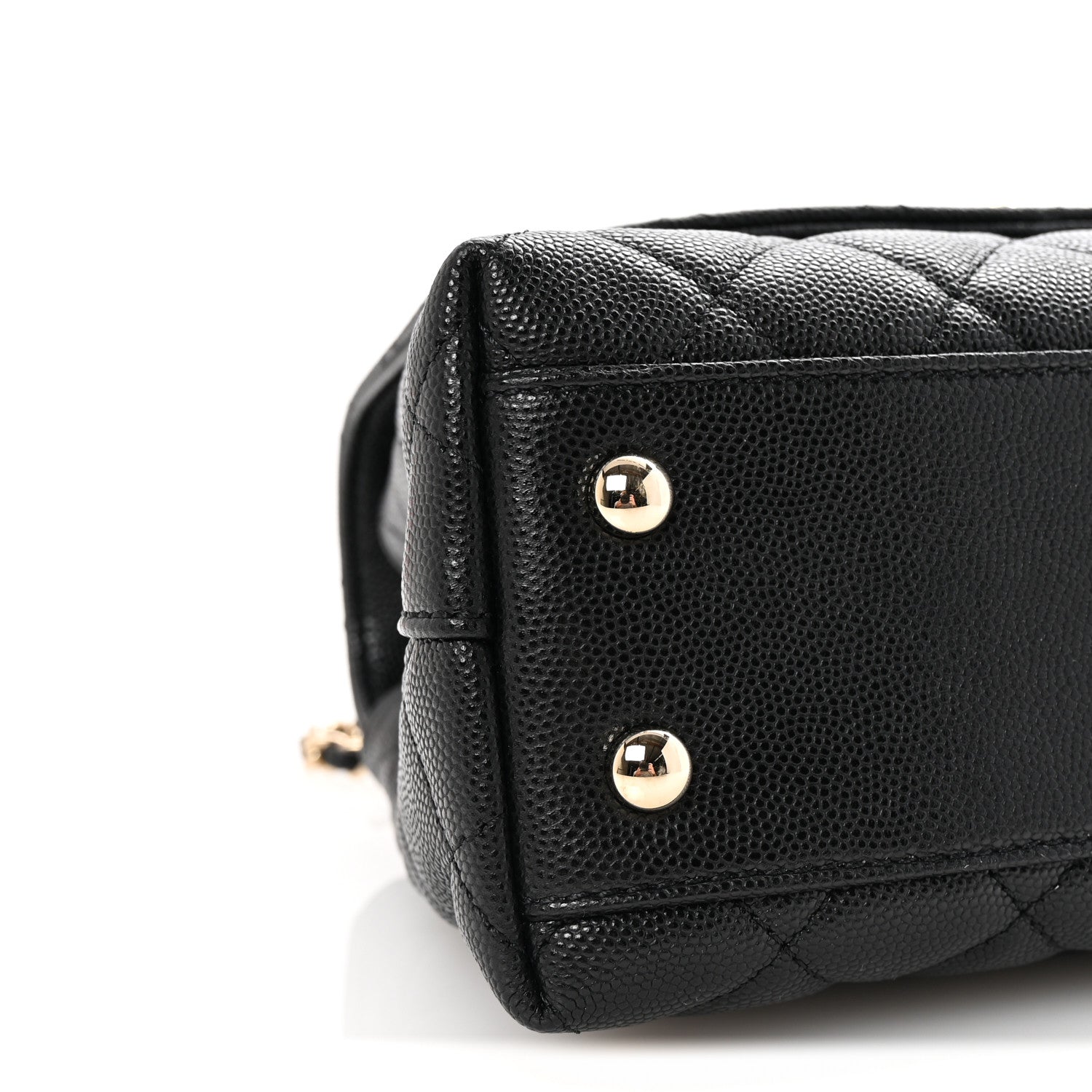 Caviar Quilted Mini Coco Handle Flap Black