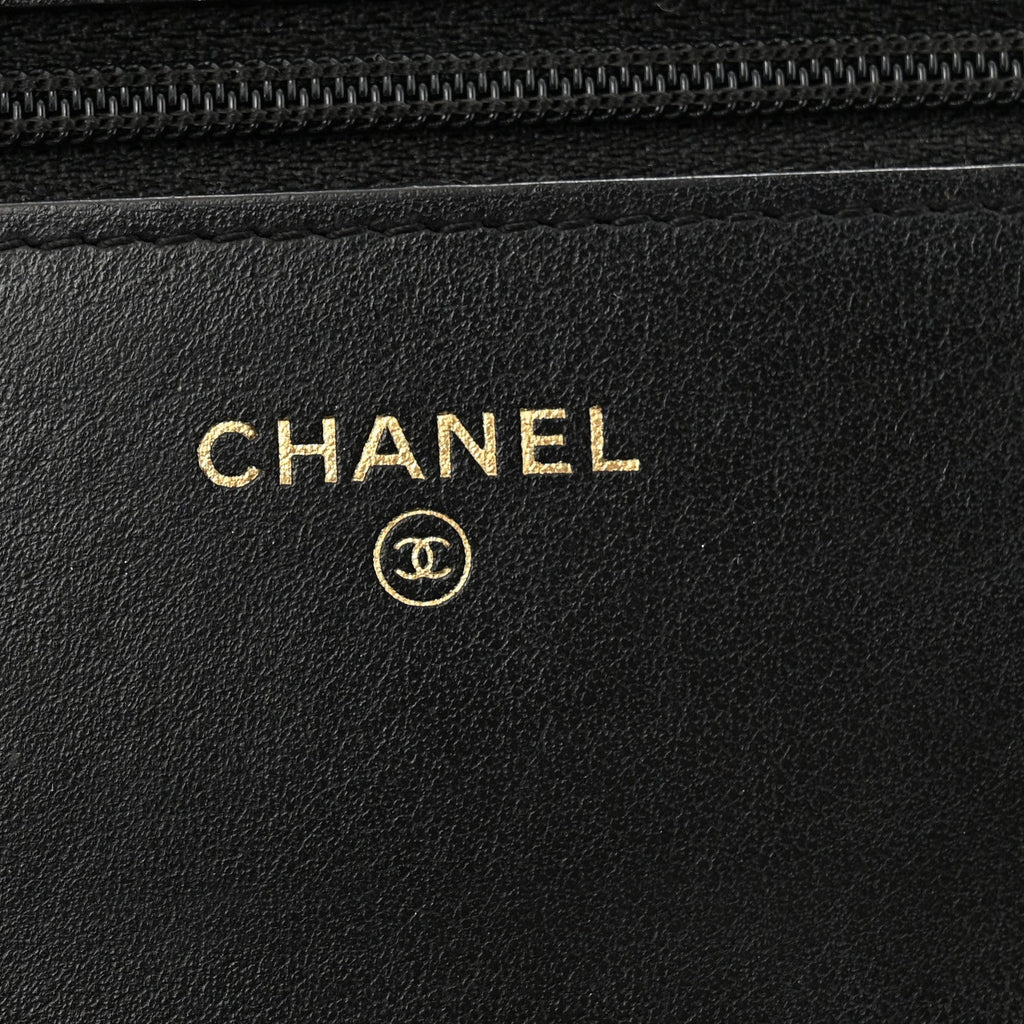 Caviar Quilted Boy Wallet On Chain WOC Black