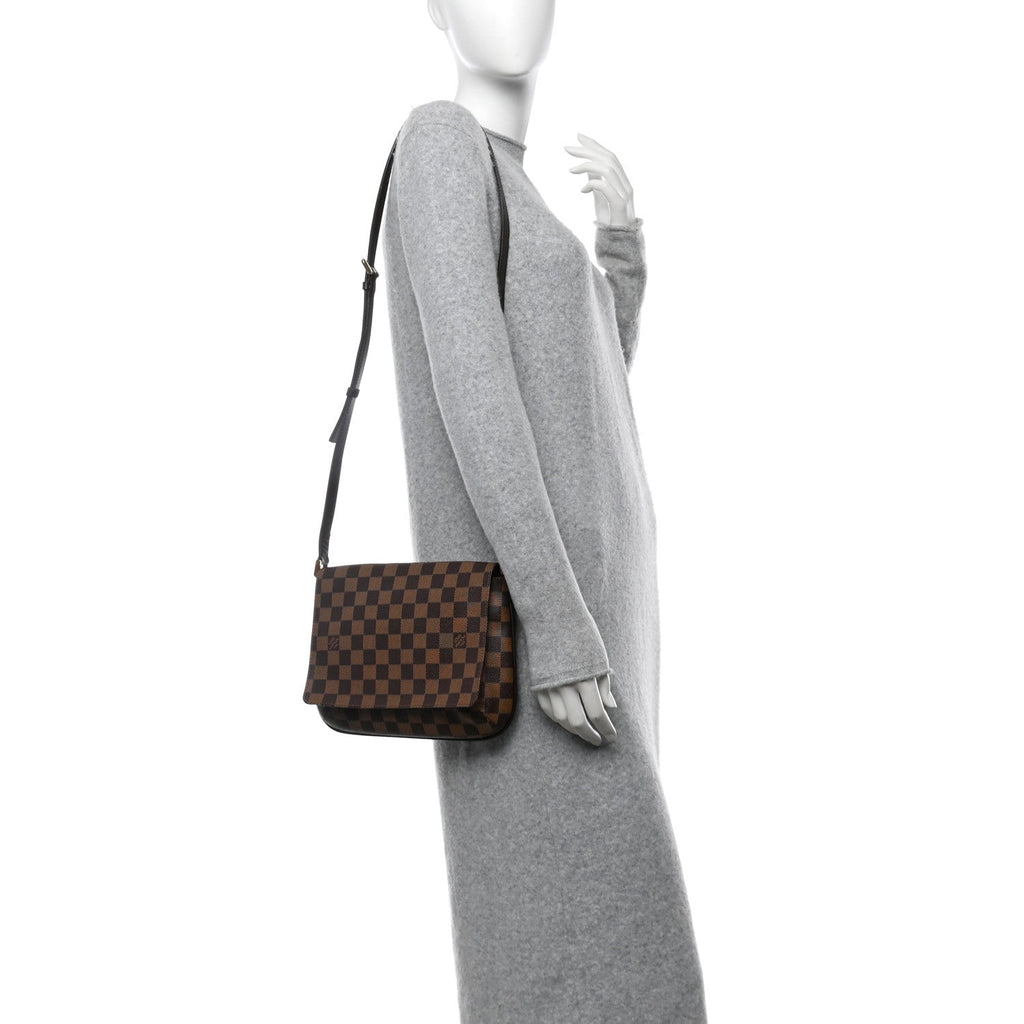 Damier Ebene Musette Tango Long Strap