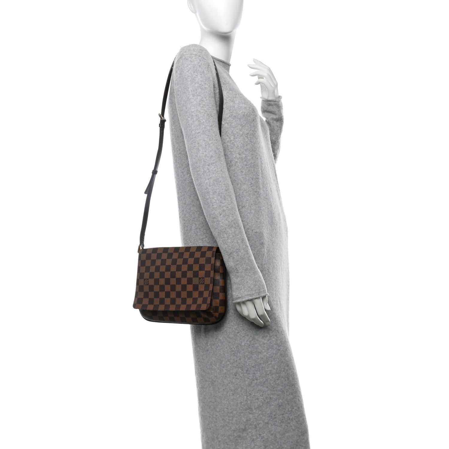 Damier Ebene Musette Tango Long Strap