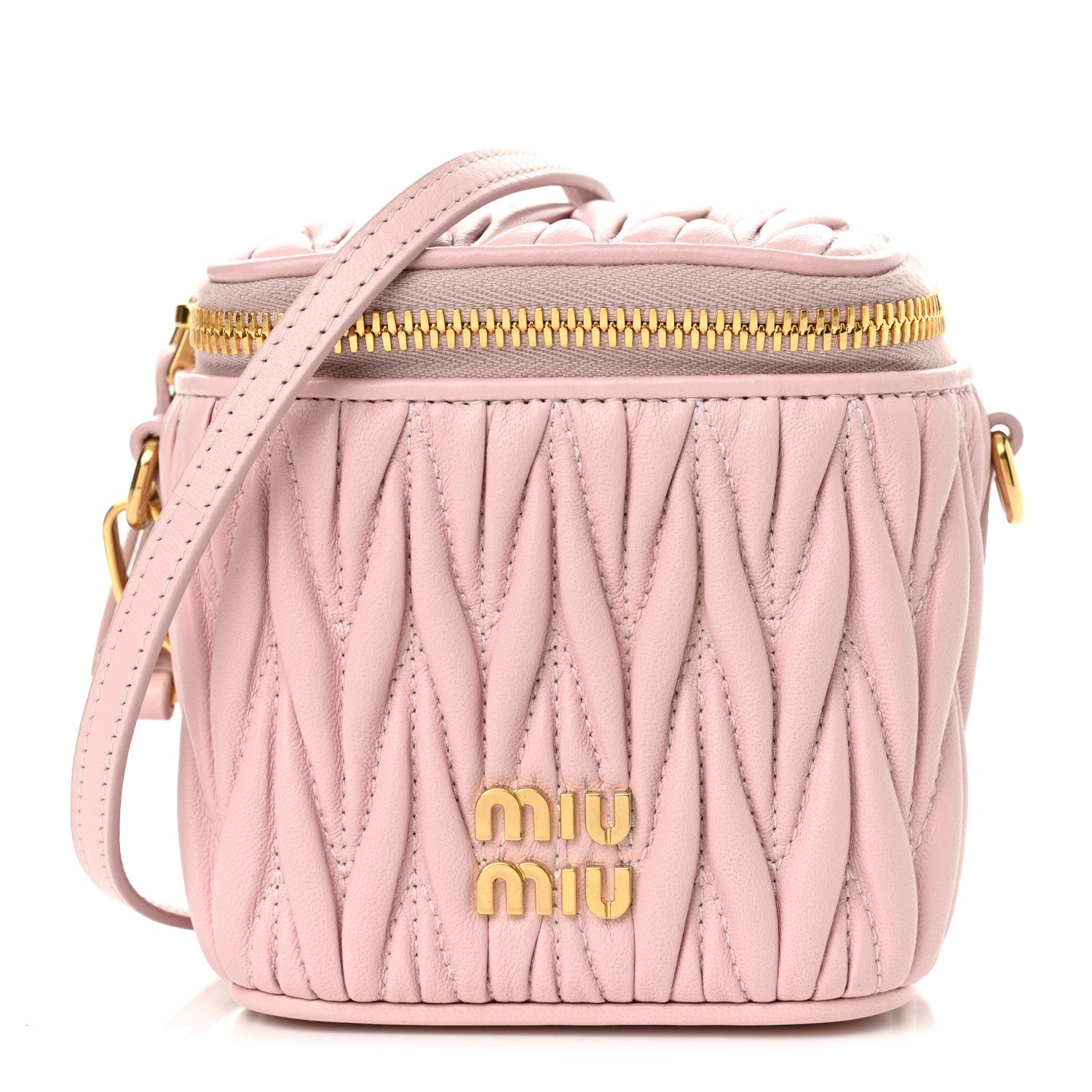 Nappa Matelasse Micro Vanity Case Alabastro