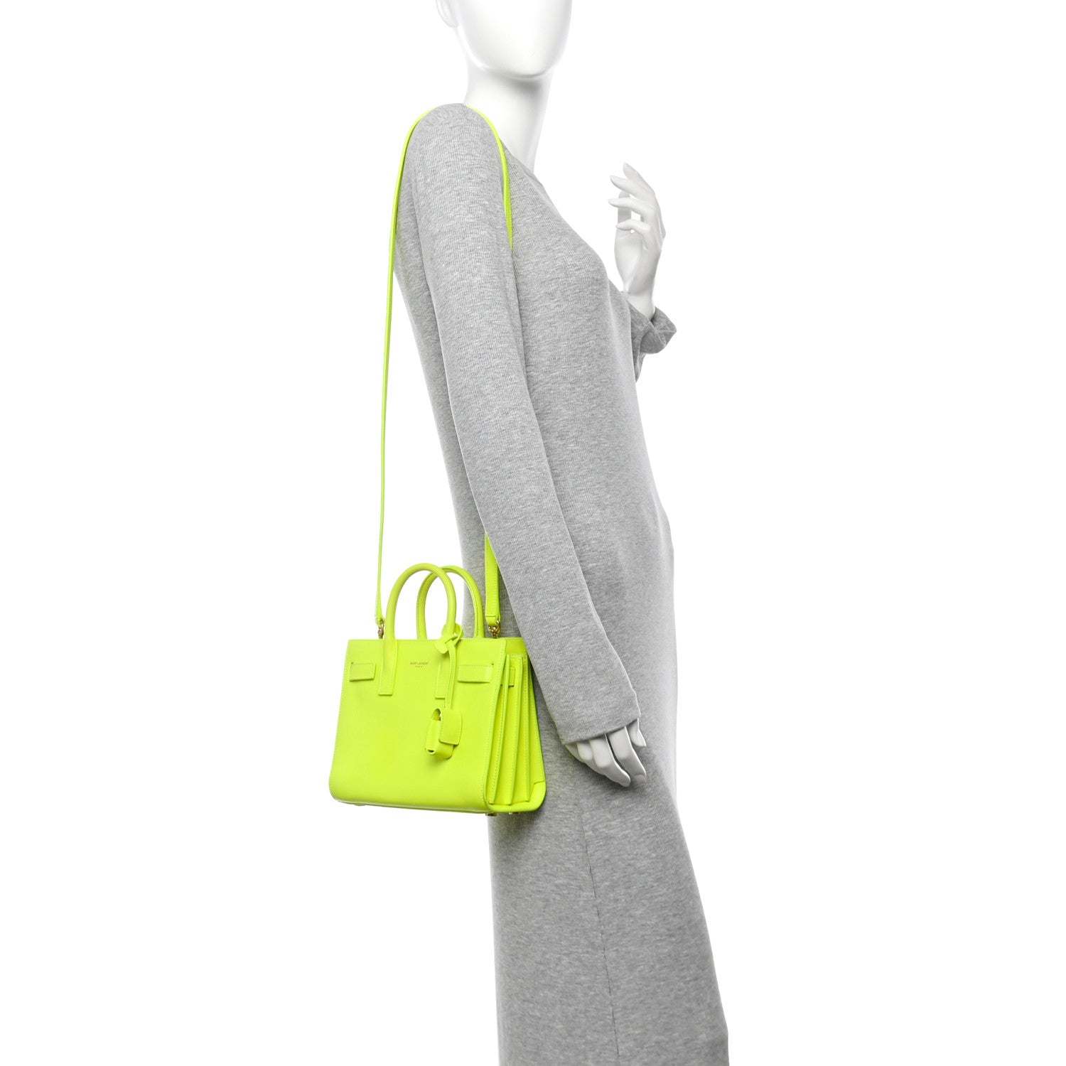 Calfskin Nano Sac De Jour Neon Yellow