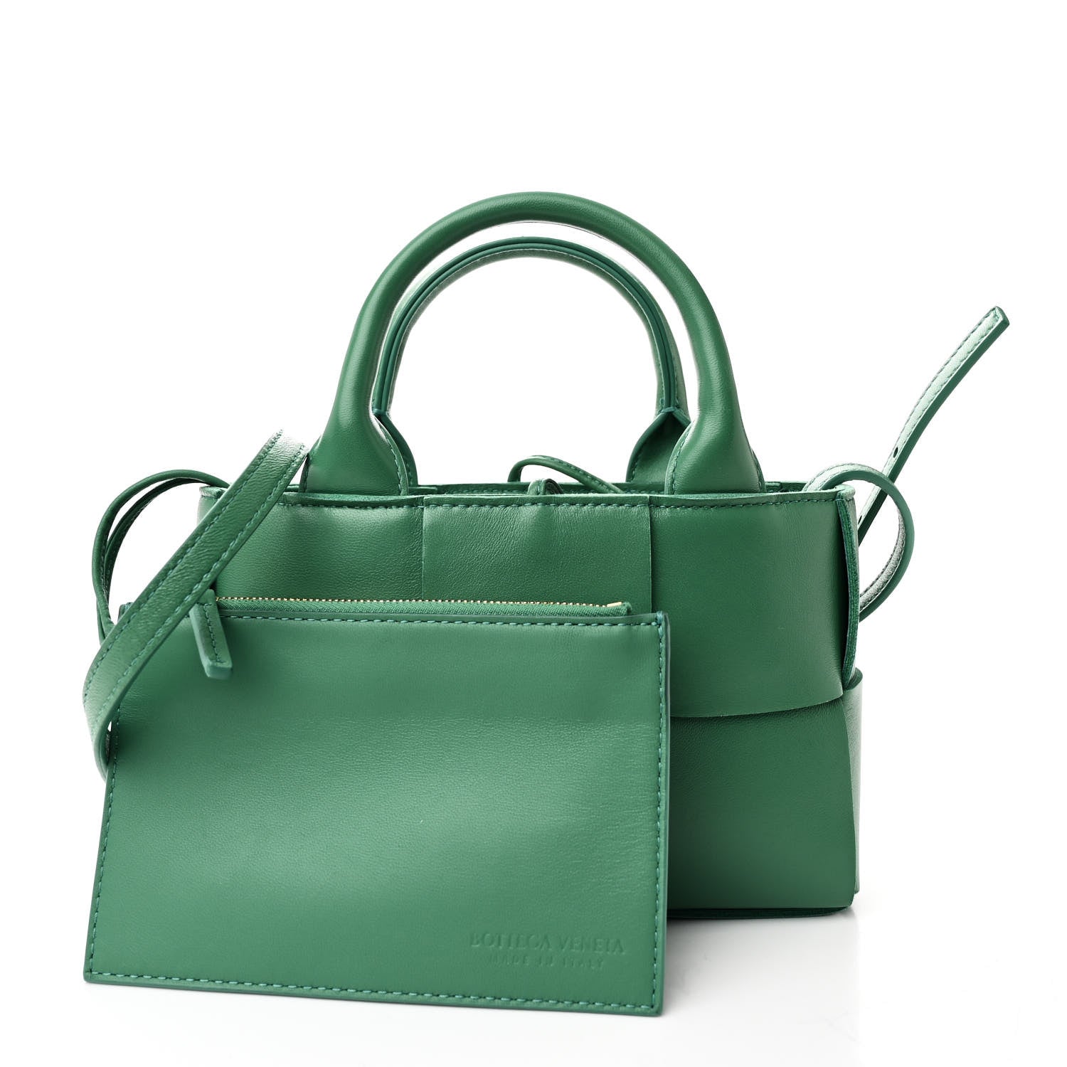 Nappa Maxi Intreccio Mini Arco Tote Green