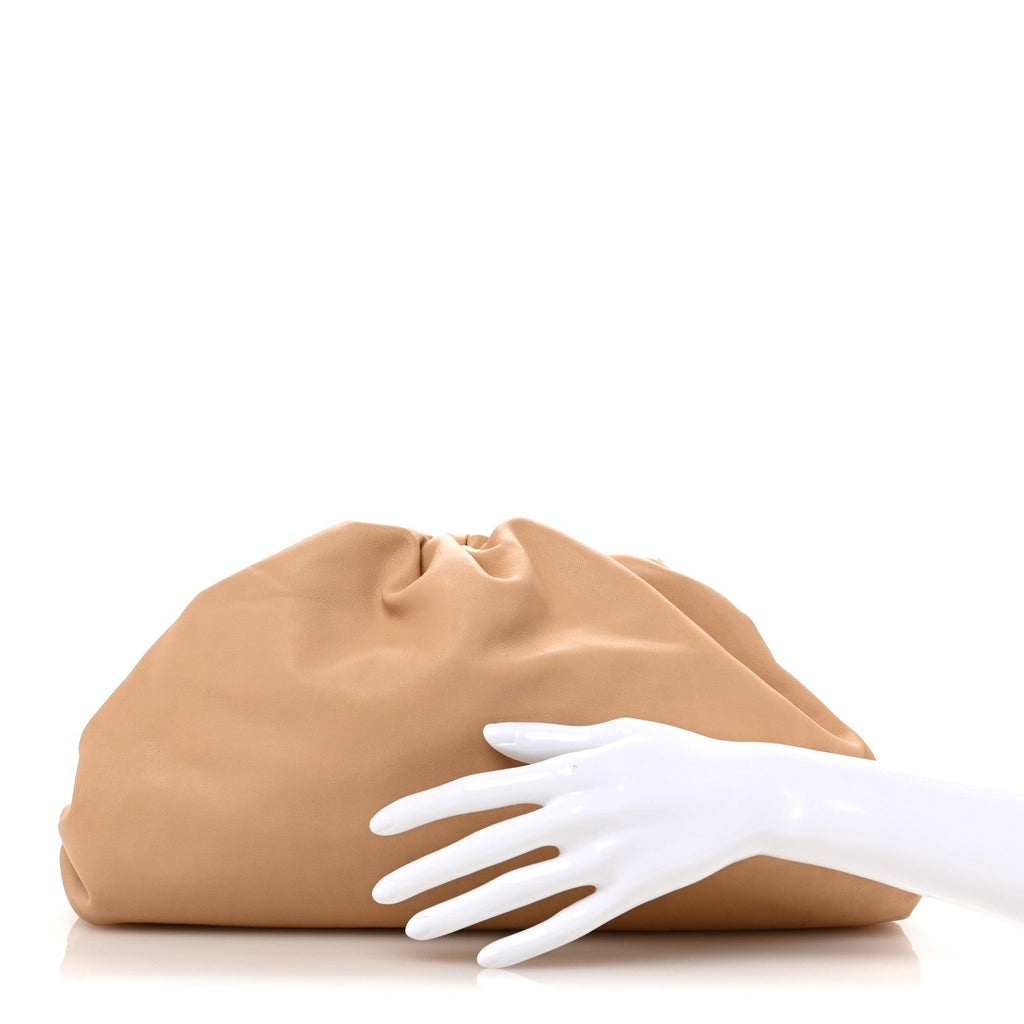 Smooth Butter Calf The Pouch Oversized Clutch Almond