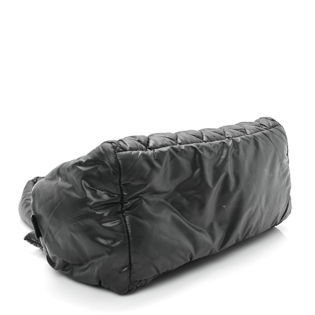 Nylon Coco Cocoon Zipped Tote Black