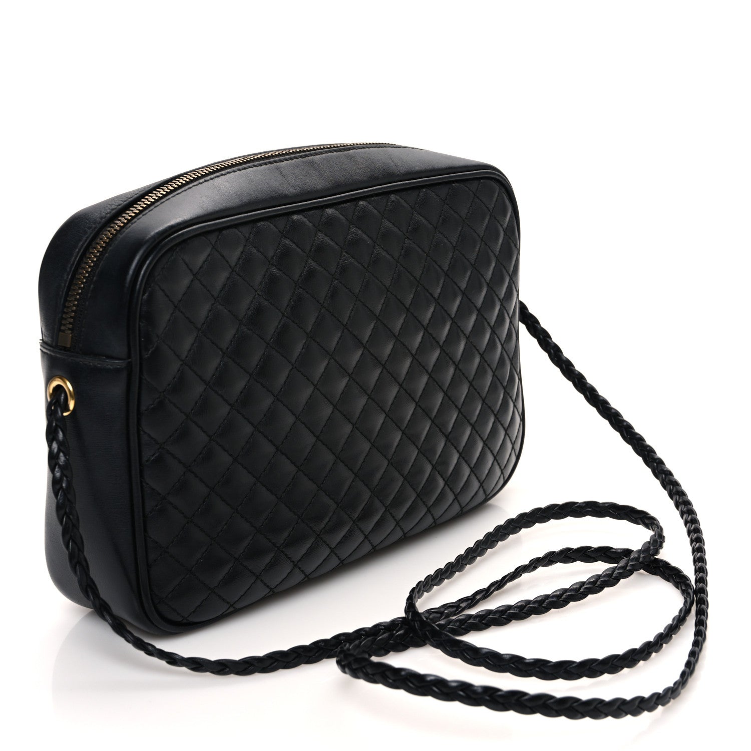 Calfskin Web Trapuntata Small GG Shoulder Bag Black