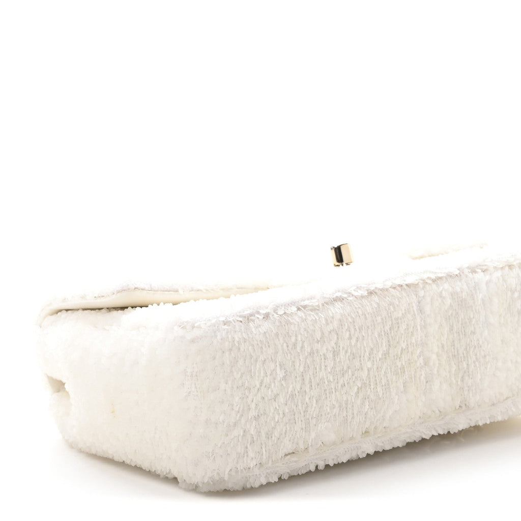Sequin Mini Rectangular Flap White