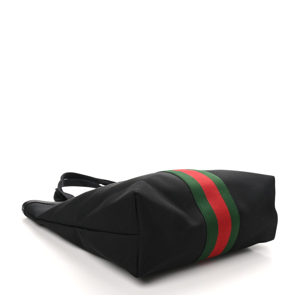 Techno Canvas Web Vertical Tote Black