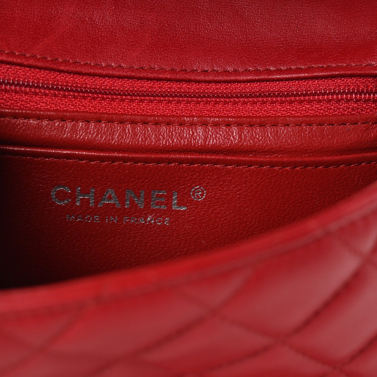Lambskin Quilted Mini Square Flap Red