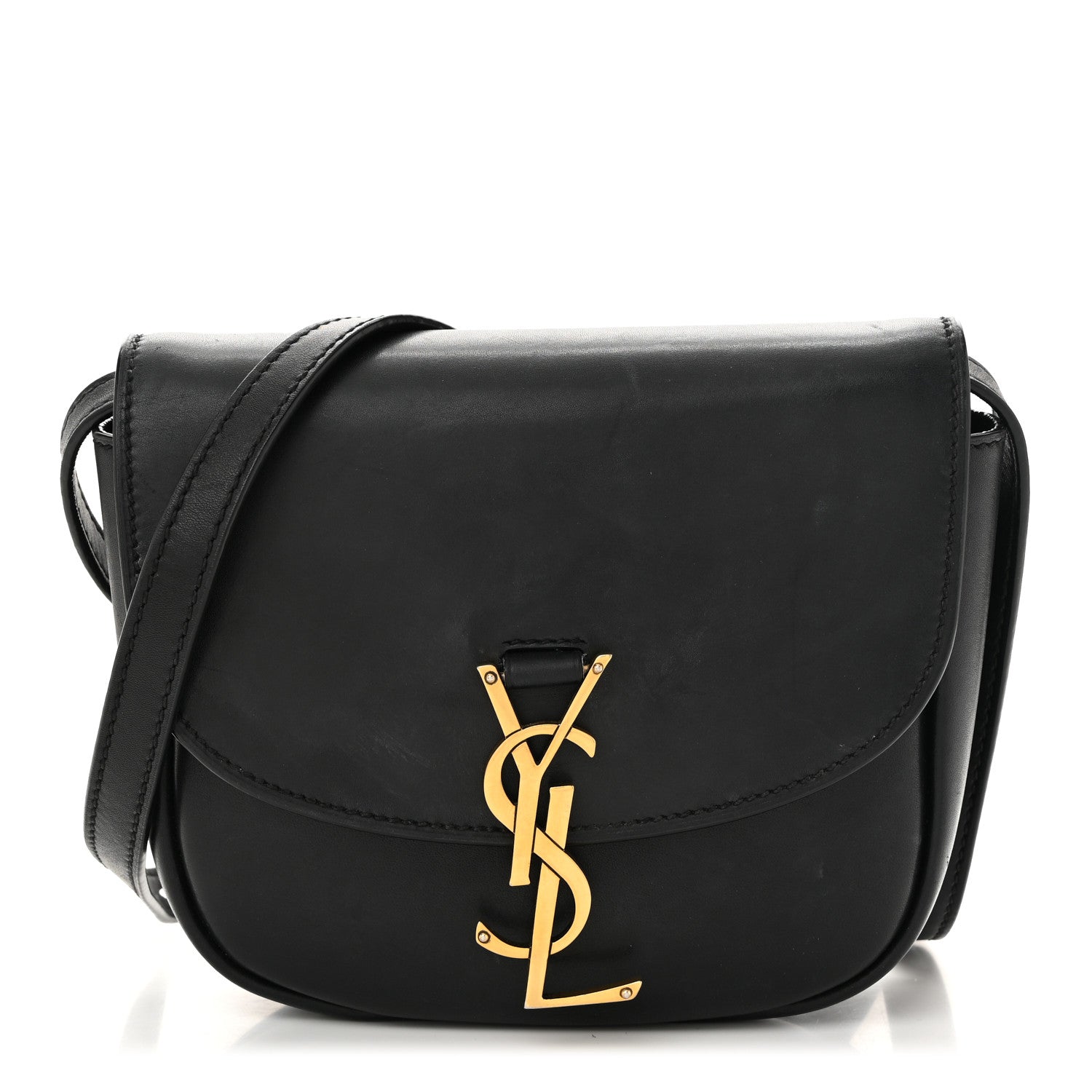 Smooth Calfskin Classic Monogram Small Kaia Satchel Black