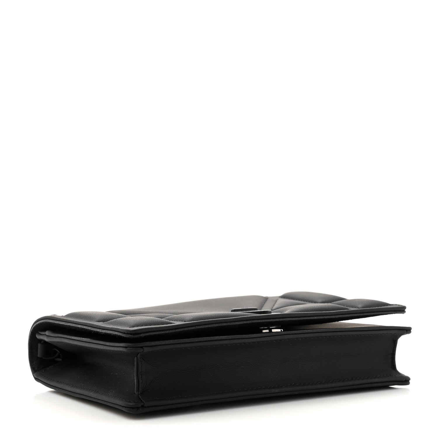 Ultra Matte Calfskin Diorama Wallet on Chain Pouch Black