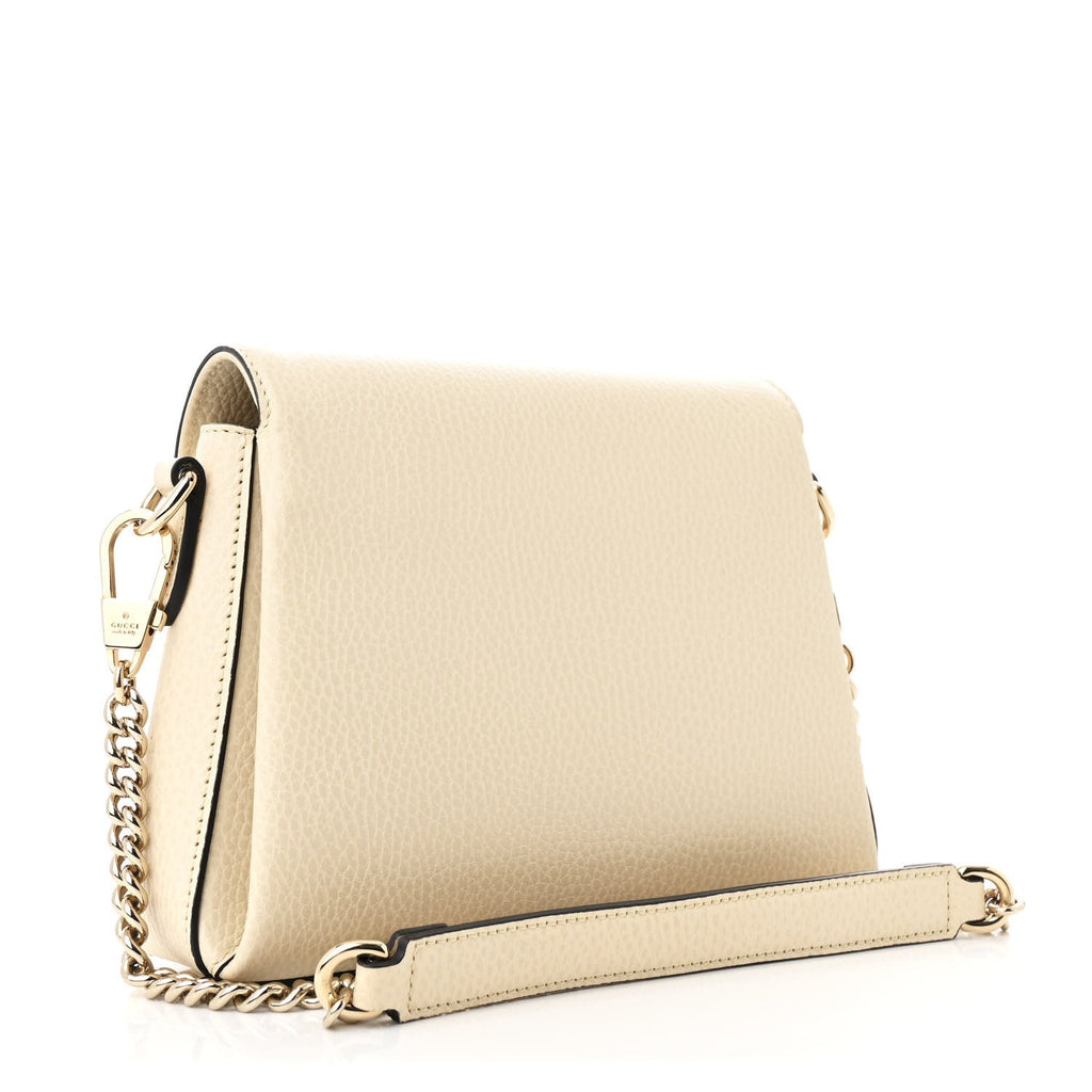 Dollar Calfskin Interlocking G Crossbody Bag Mystic White