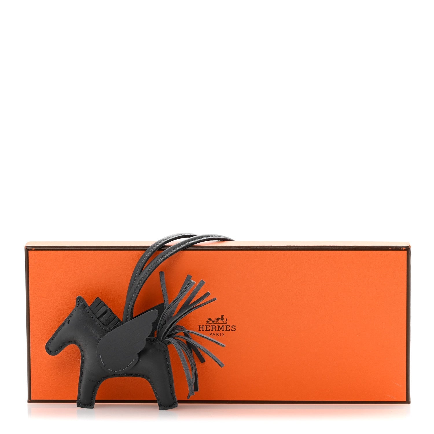 Milo Lambskin Grigri Rodeo Pegase Horse Bag Charm PM Ardoise