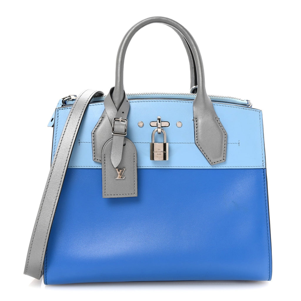 Calfskin City Steamer PM Silver Blue