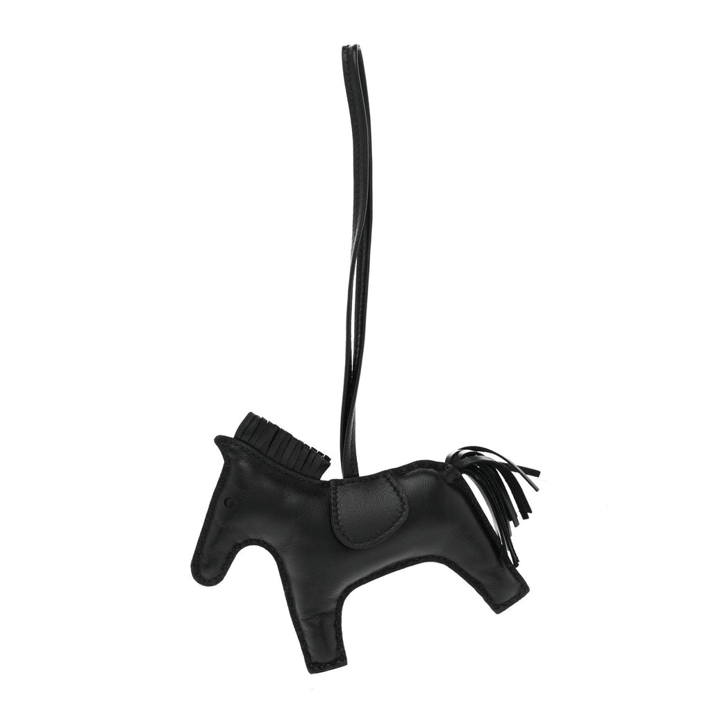 Milo Lambskin Grigri Rodeo Horse Bag Charm MM So Black