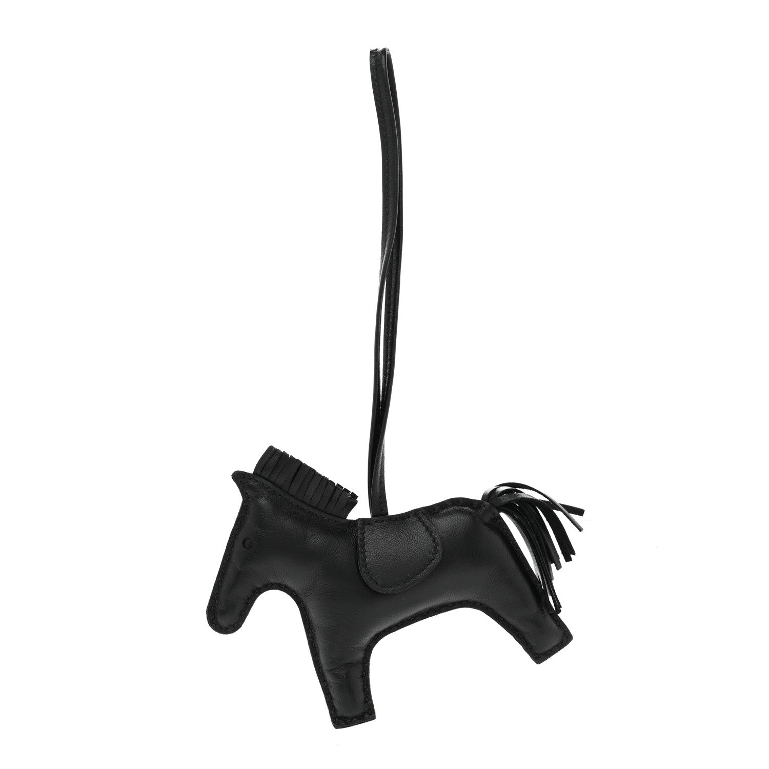 Milo Lambskin Grigri Rodeo Horse Bag Charm MM So Black