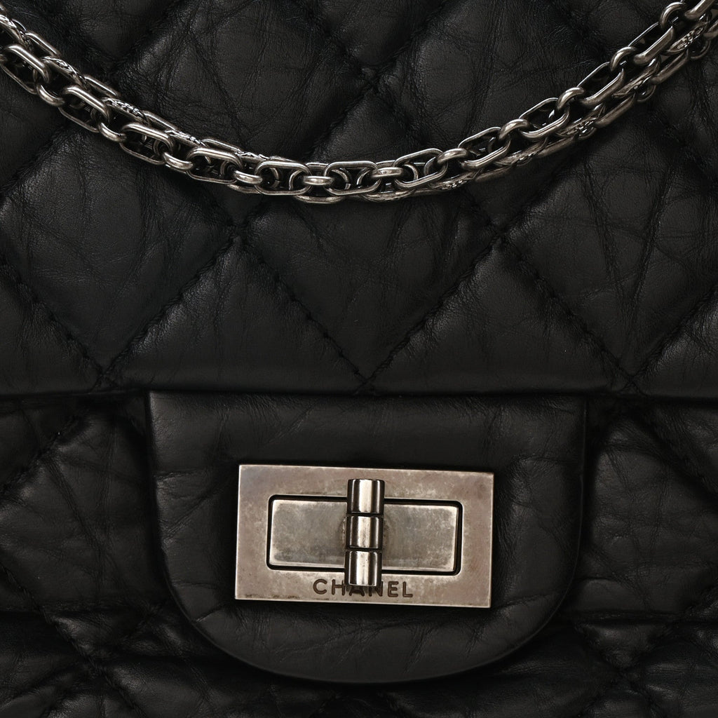 Aged Calfskin Quilted 2.55 Reissue 226 Flap Black