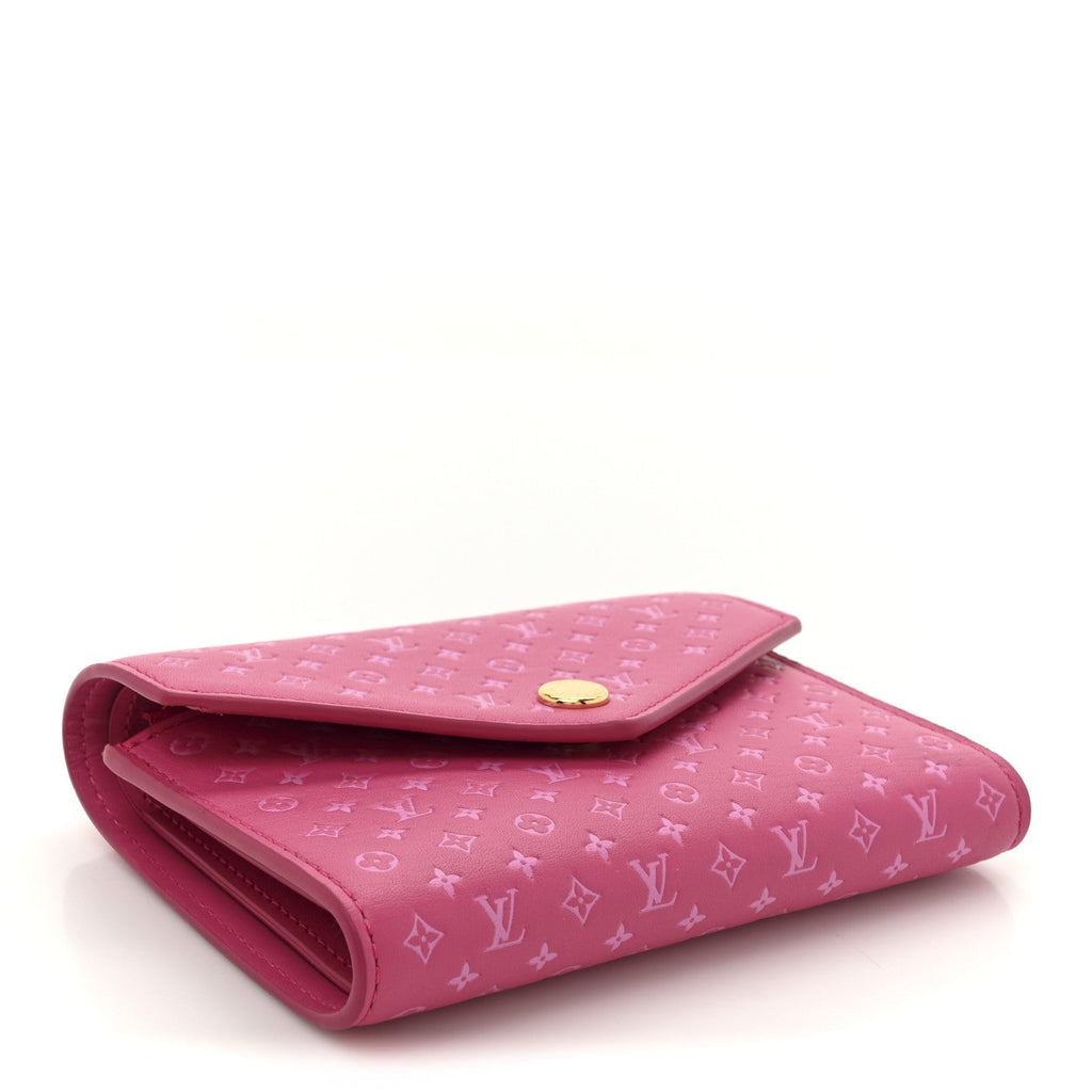 Calfskin Nanogram Embossed Victorine Wallet Rose