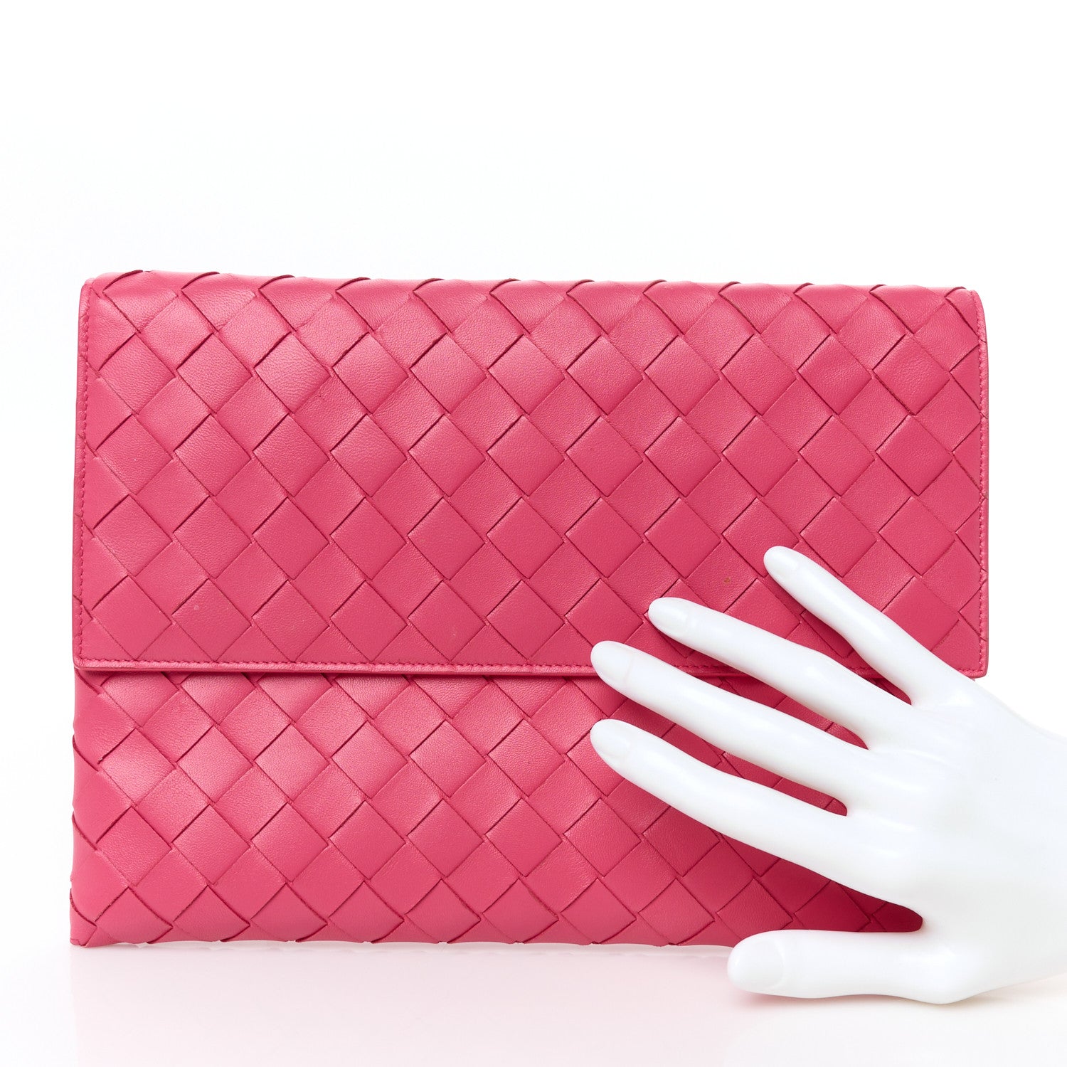 Nappa Intrecciato Flap Pouch Cranberry