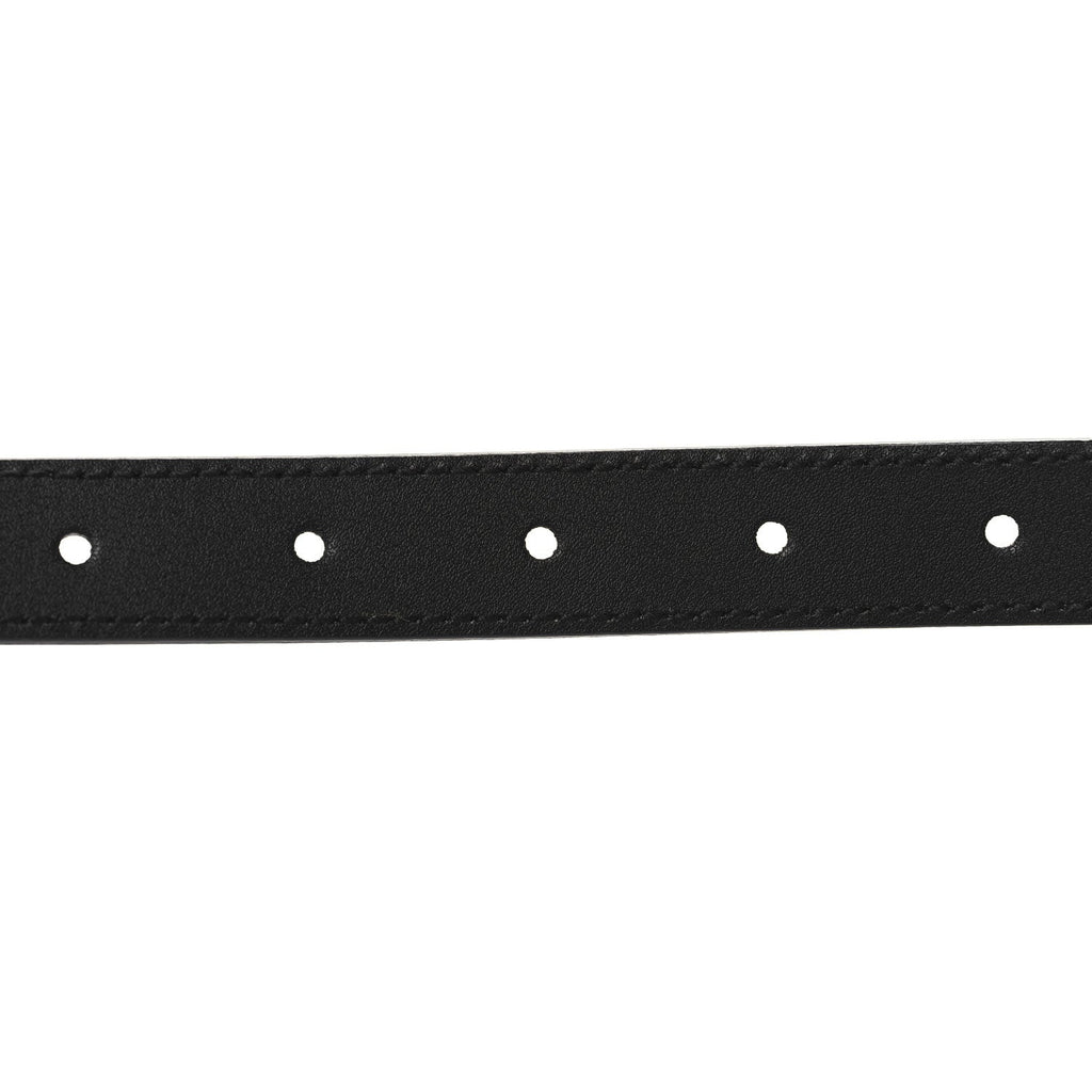 Calfskin Pearl Double G 20mm Belt 100 40 Black Cream